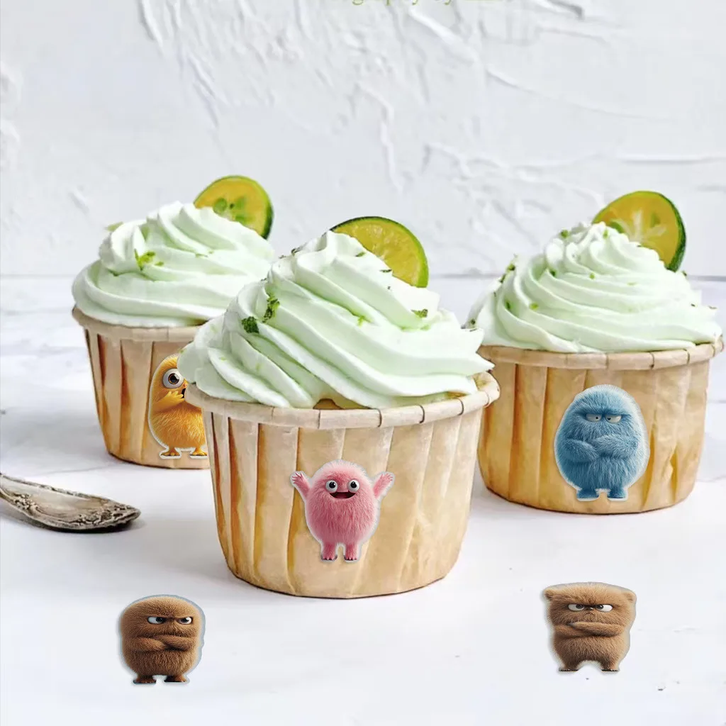 500 Pcs/Roll Stiker PVC Monster Bulu Halus - Dekorasi DIY Menyenangkan untuk Anak-Anak untuk Ponsel, Botol Air & Mainan Toko BulingBulingStickers