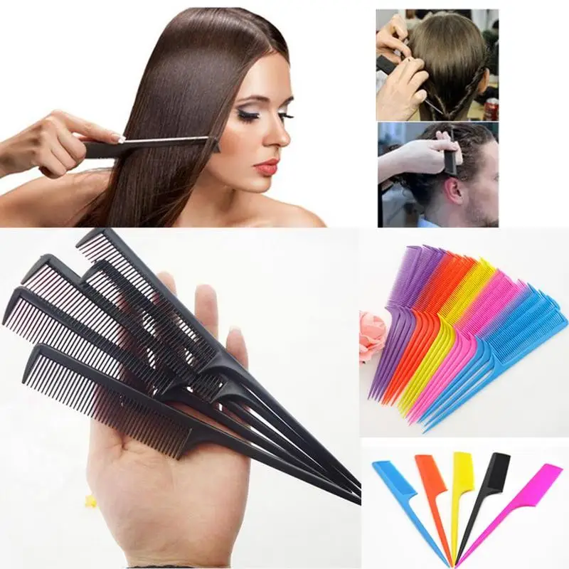 1pcs Random Colorful Plastic Pointed Tail Comb Fashion Professional Portable Hair Styling Beauty Tools