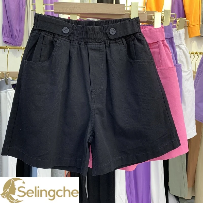 Cowboy Wide Leg Shorts for Women in the Summer of 2024 Hong Kong Style Outerwear with Loose and Cotton Wide Leg Pants