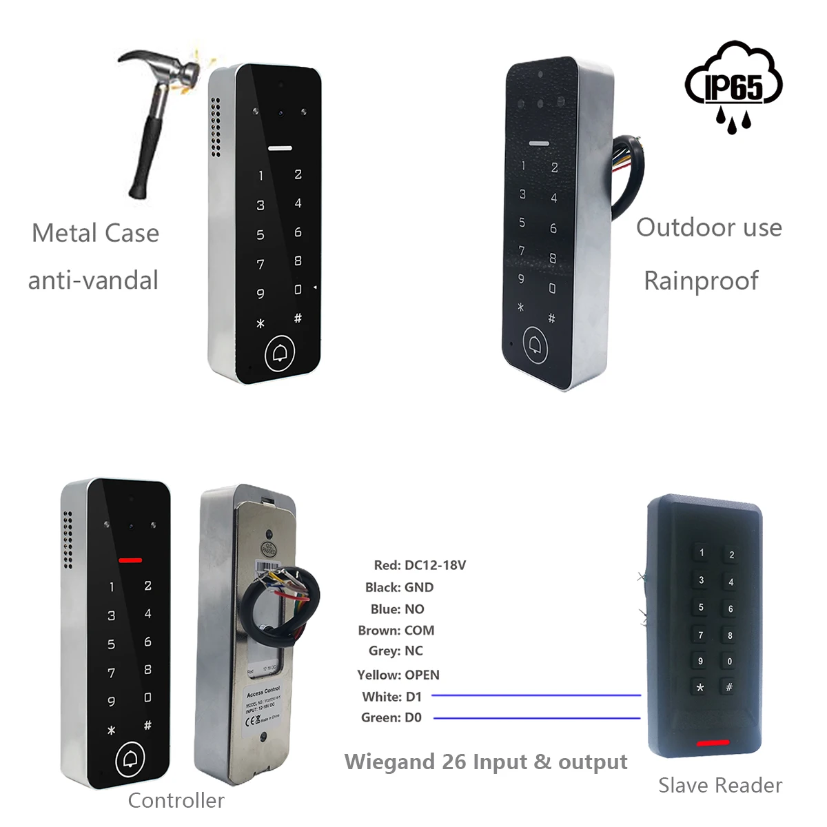 IP65 Waterdicht WiFi Tuya App Deurtoegangscontrolesysteem met smartphone Video Deurtelefoon