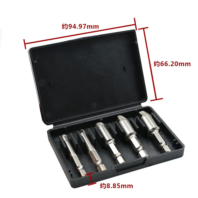 5pcs Damaged Screw Extractor Drill Bit Set Stripped Broken Screw Bolt Remover Extractor Easily Take Out Demolition Tools Kit