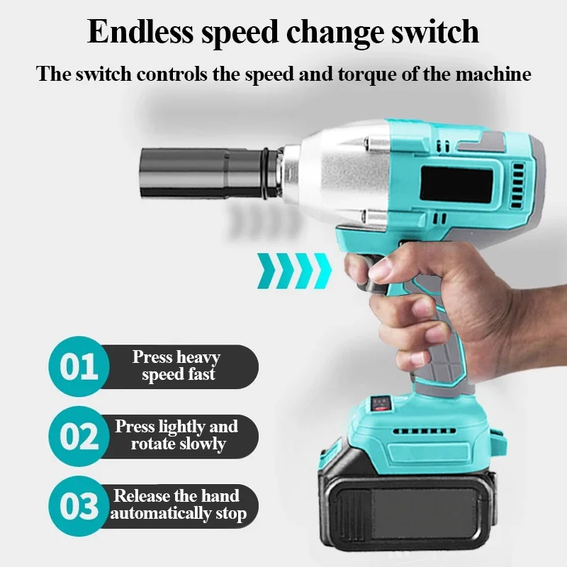 YYHC-Brushless torque tire repair tool lithium electric wind gun small impact charging wrench