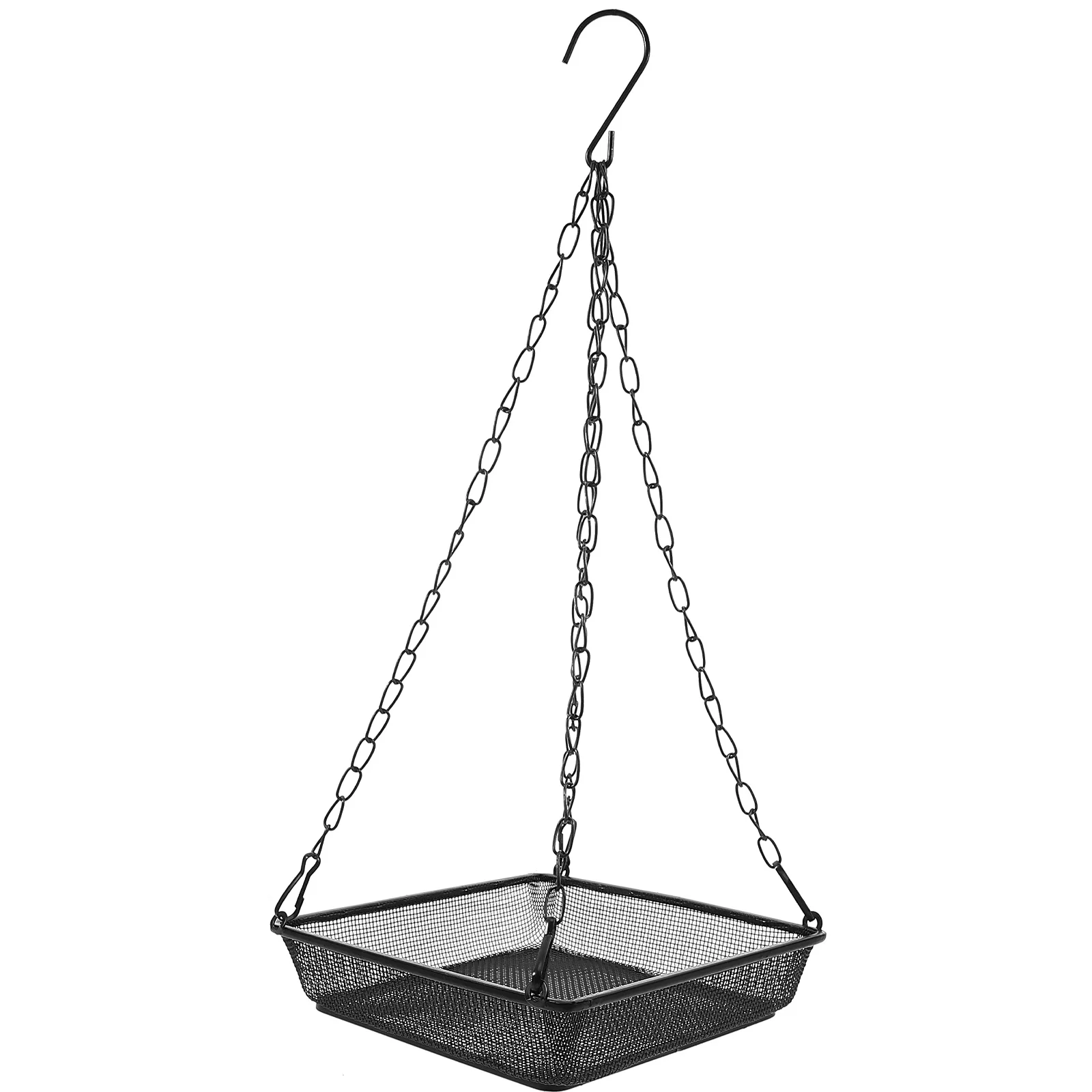 

Feeder Single Layer Square Hanging Hook Mesh Outdoor Garden Balcony Patio Metal Feeder Stand Weatherproof Bird Feeding