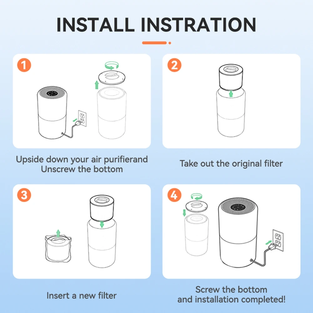 A02V-Air Filter With FRID HEPA Replacement For Xiaomi For Mijia Air Purifiers 1 2 2S 2C 2H 3 3S 3C 3H PM2.5 Blue