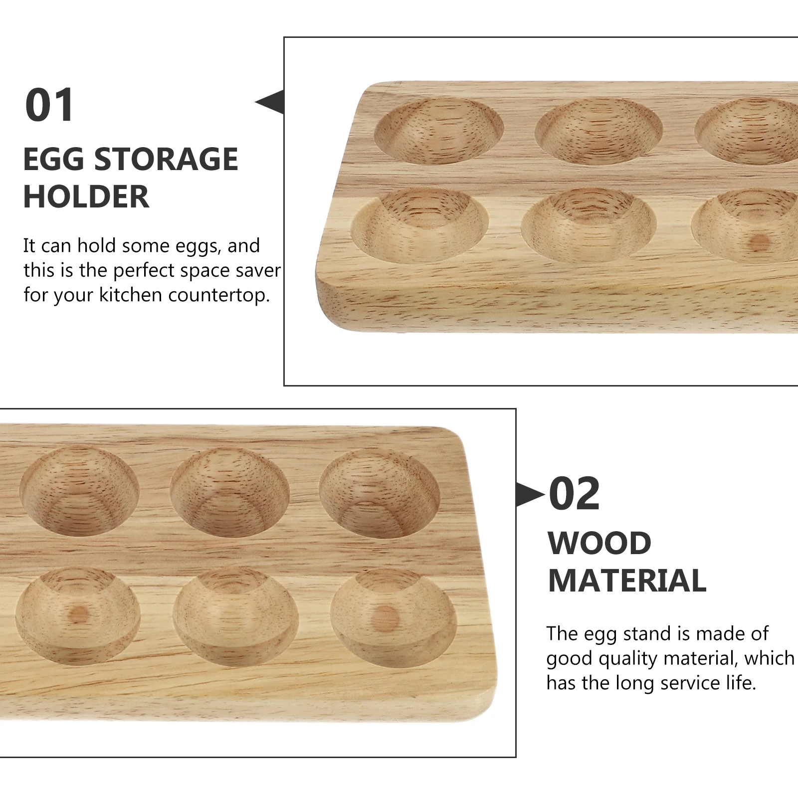 

1Pcs Simple Egg Rack Wooden Storage Base Fine Workmanship Egg Holder Container for Safe Kitchen Countertop Organization