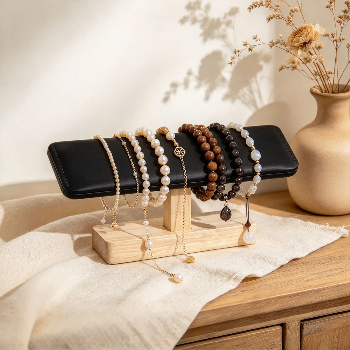 Jewelry Watch Organizer Stand - Stylish Double Watch Storage and Decor Functionality