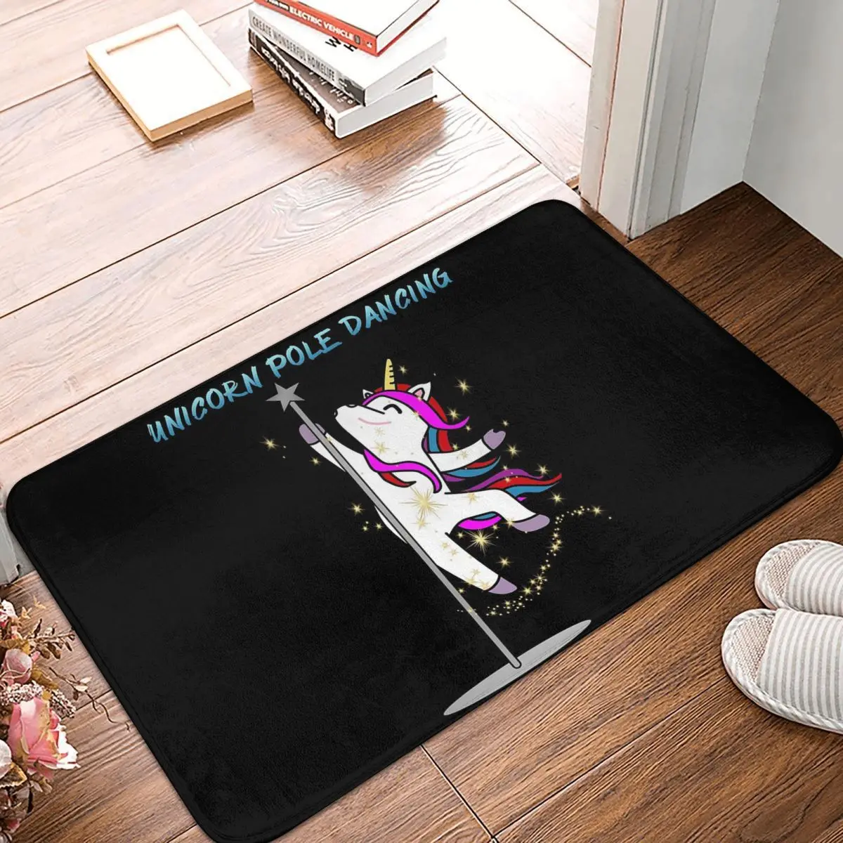 Unicorn Pole Dancing Non-slip Doormat Floor Mat Washable Carpet Rug for Kitchen Entrance Home Balcony Footpad Mats