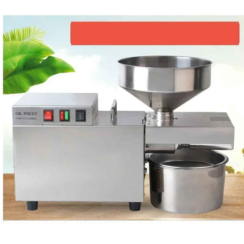 

Настольный пресс для масла из нержавеющей стали 220 В, 110/220 В, 1200 Вт, домашний экстрактор льняного масла, машина для прессования арахисового масла