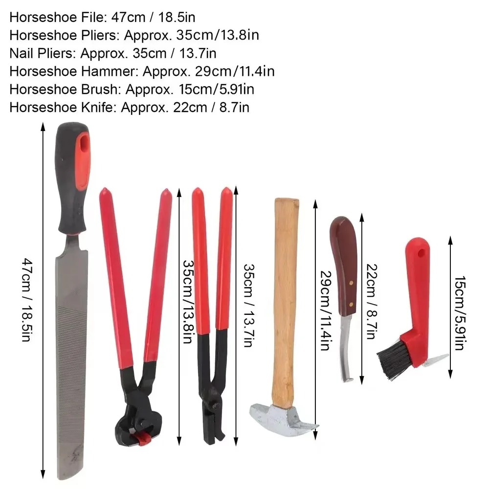 7-piece set of horse shoe repair tools, nail horse shoe set