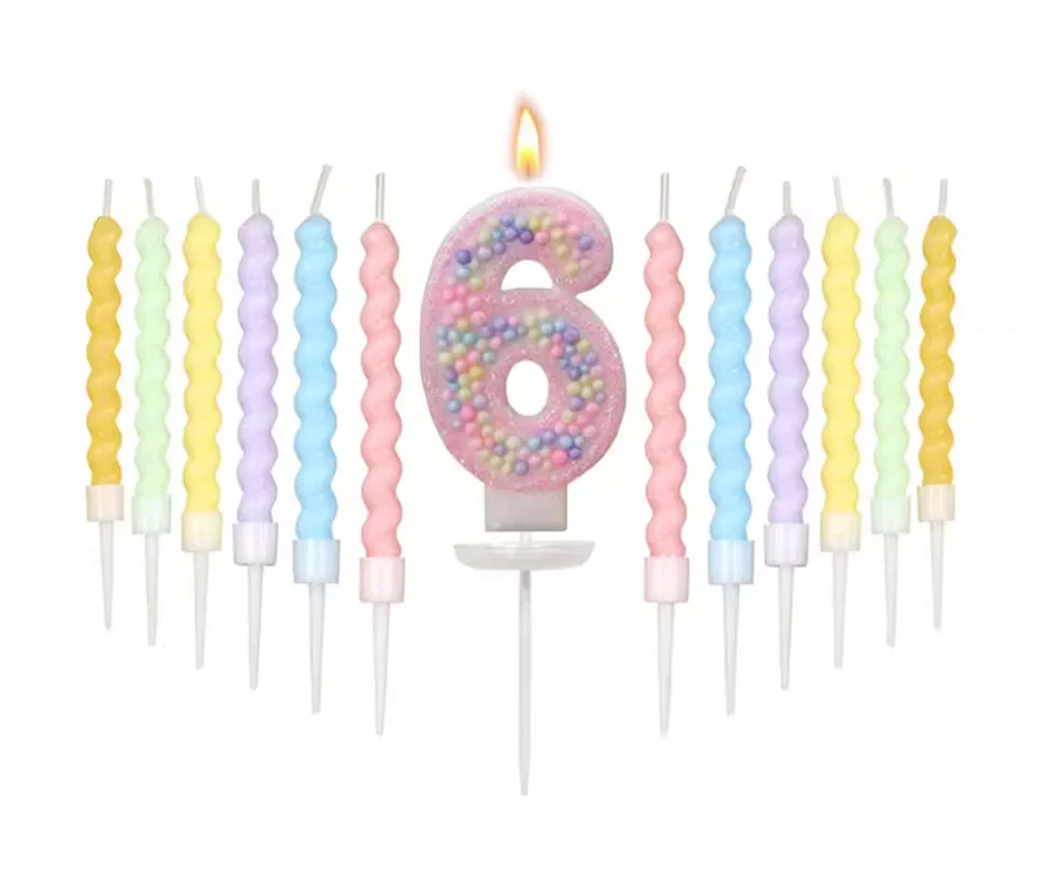 Macaron Pastel Ball Candles Set - Threaded Design Birthday Candles, Cute Party Decor for Celebrations