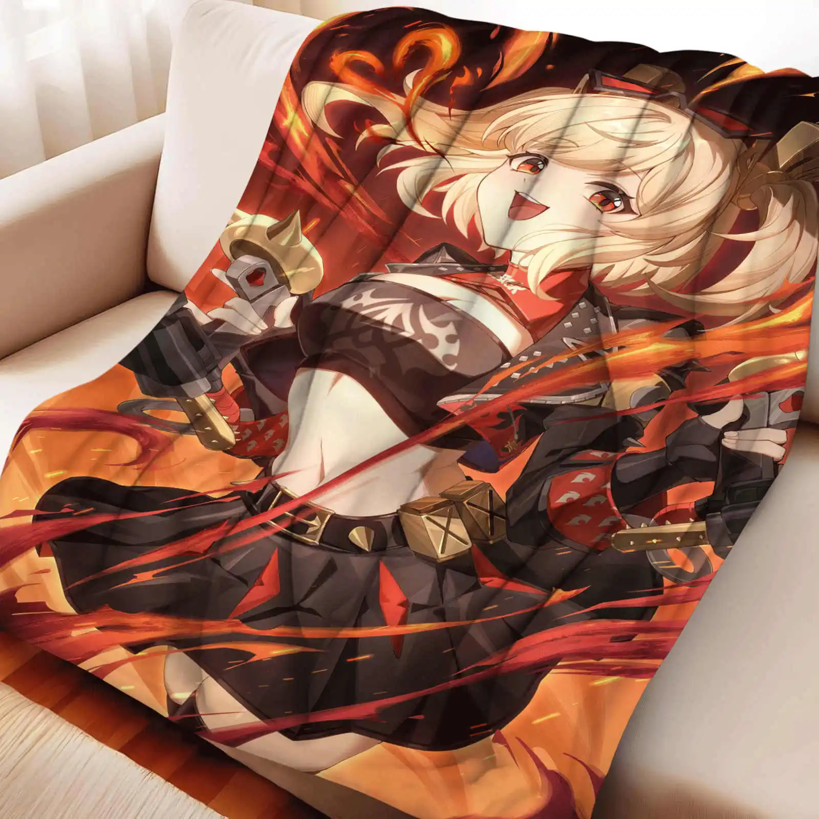 

Zenless Zone Zero Banshee Flannel Blanket Cover Warmth Soft Anime Blanket Multifunctional Universal Blankets