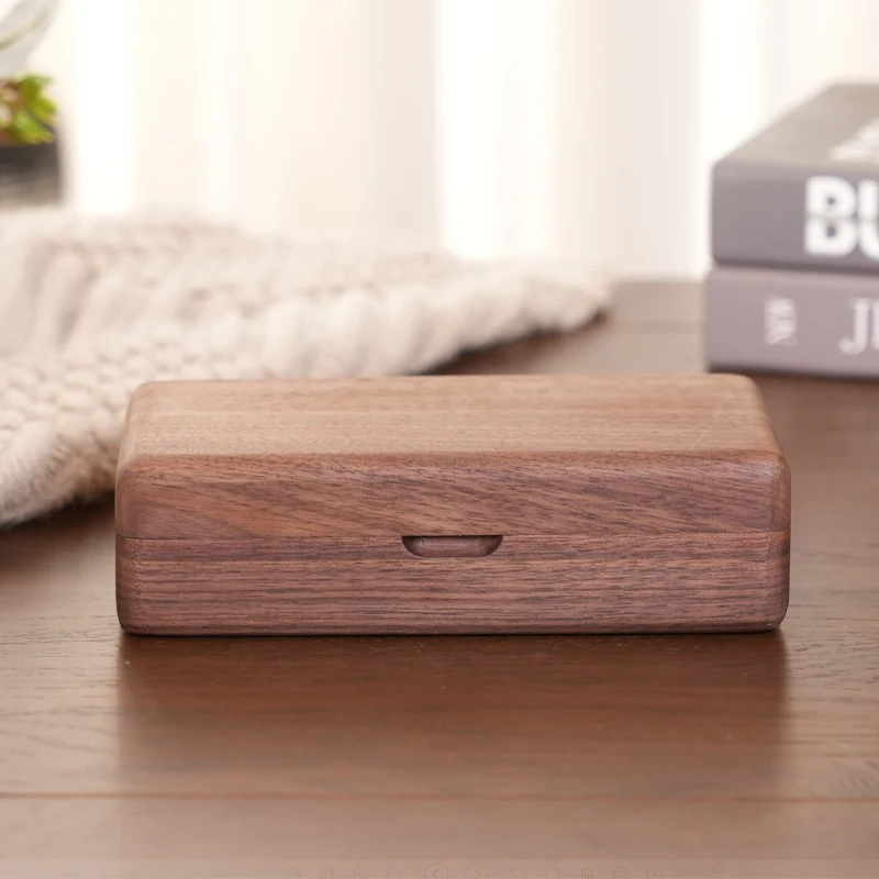 Premium Black walnut Jewelry Box - Wedding Ring Holder, Earring & Rings Storage, Elegant Gift Box for Women