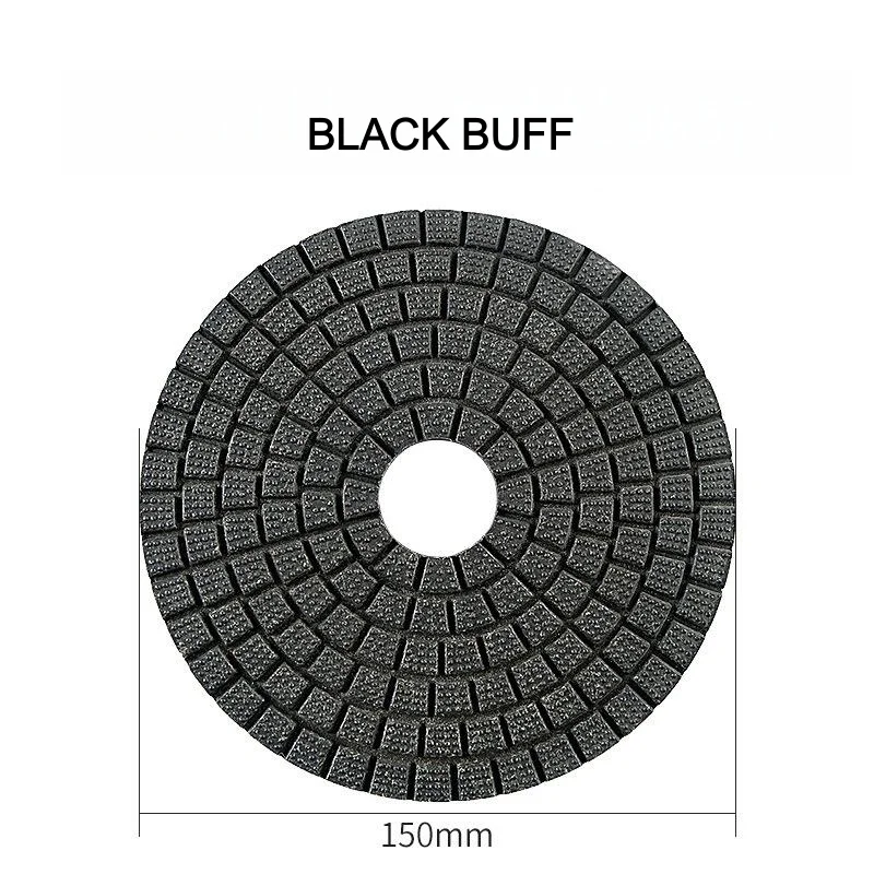 

2PCS 150mm 6 Inch Black Buff White Buff Polishing Pad 0# Buff Pads for Stone Granite Marble Mirror Finish