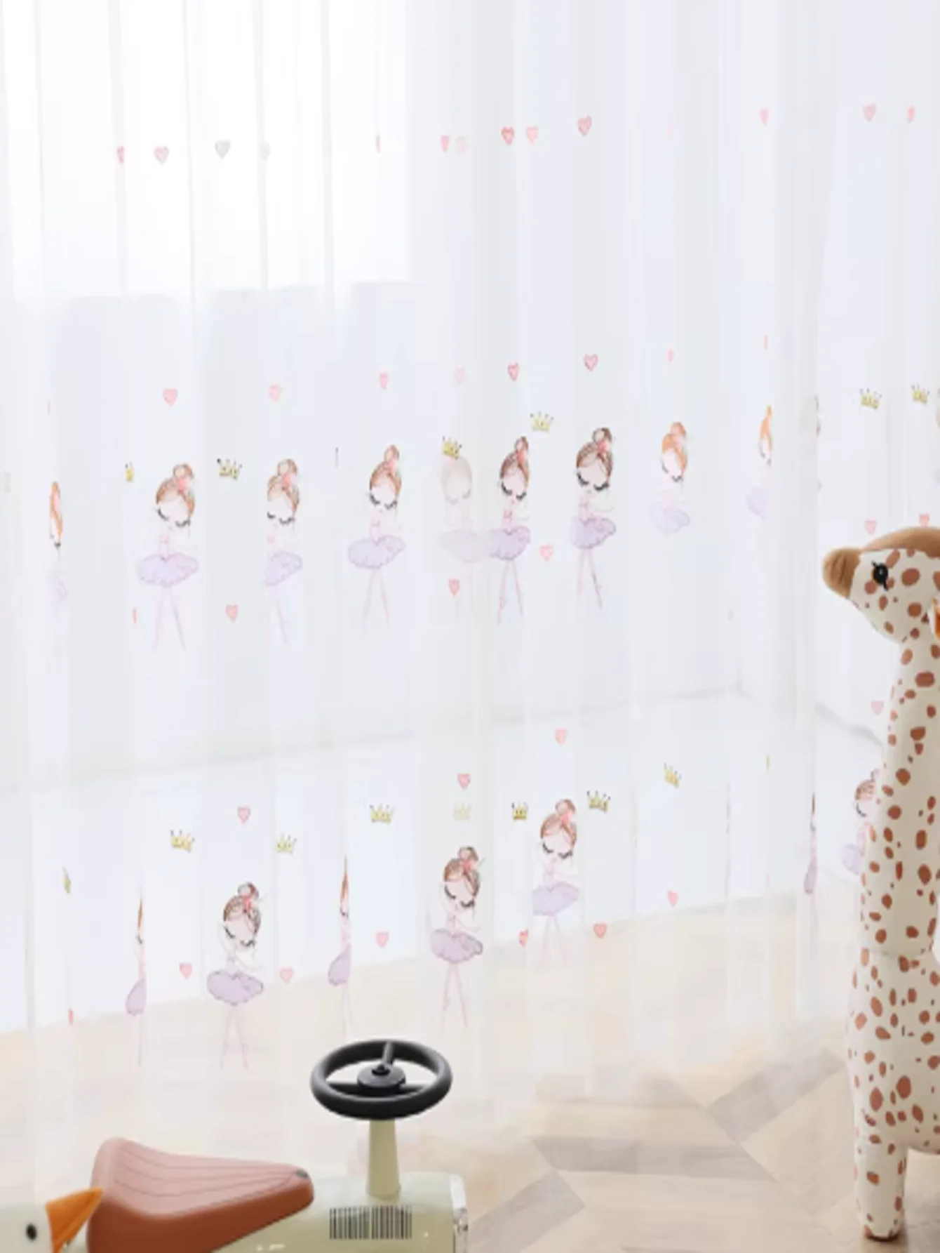 European and American Style Modern Childlike Purple Ballet Girl Embroidered Curtain Living Room Bedroom Balcony Blackout Curtain