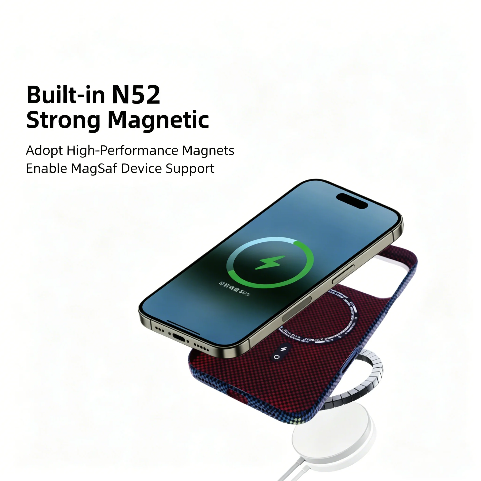Carbon Fiber Magnetic Case for iPhone Models 4