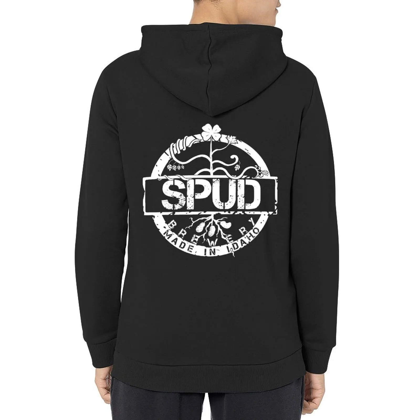

Spud Brewery - All White Hoodie graphic t shirts men winter clothes autumn new products men's autumn clothes hoodie men
