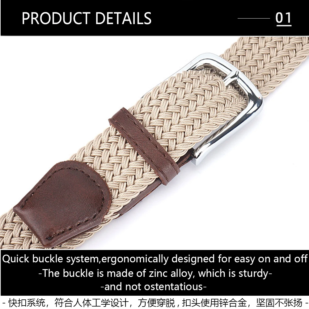 TUSHI Neue männer Nicht-loch Woven Gürtel Elastische Stretch Leinwand Gürtel Weiblichen Koreanischen Stil Vielseitig Student Hosen Denim gürtel Luxus – Detail 6