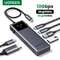 UGREEN Uno USB C HUB 6-en-1 4K60Hz PD100W 10Gbps USB3.2 adaptador divisor para portátil Macbook Pro Air USB estación de acoplamiento expansor