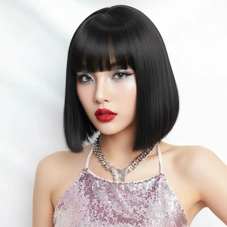 

Женский короткий прямой синтетический парик Боб, термостойкий стиль для косплея, вечеринки и повседневного ношения