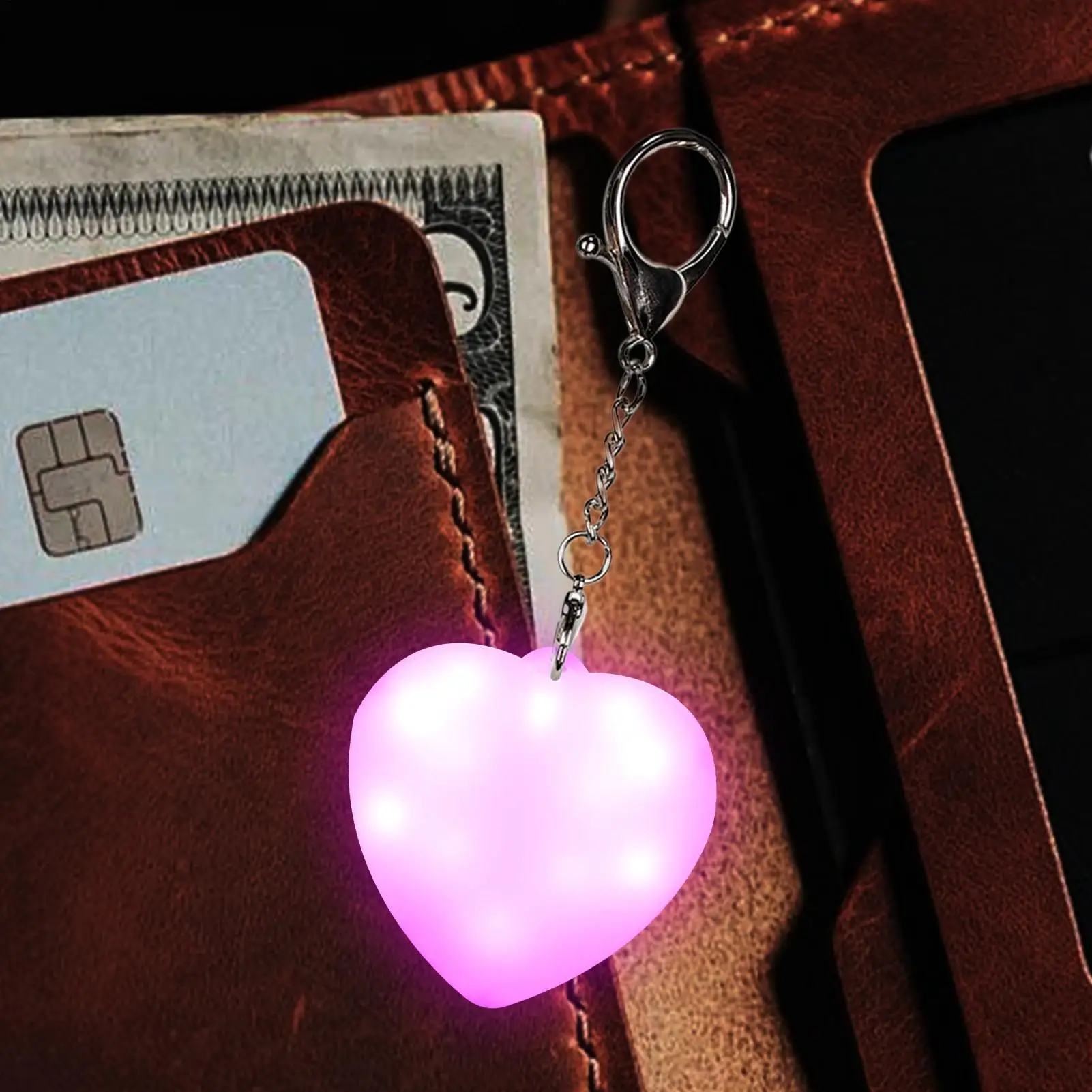 Purse Light Touch Sensing LED Mini Keychain Lamp Heart Shaped Touch Handbag Light For Mother Women Backpack Shoulder Bag Wallet