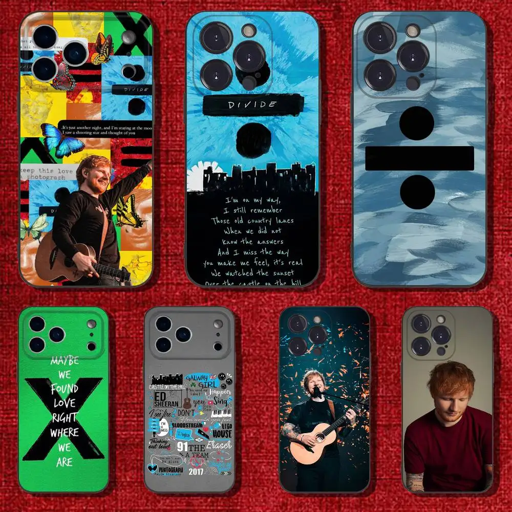 Funda de teléfono E-Ed Sheeran UK Singer para iPhone 17,16,15,14,13,12,Pro,Max,Plus,E,SE4,Air,Mini cubierta suave negra