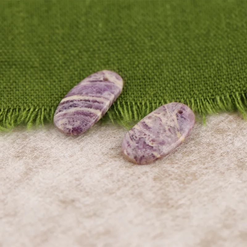 B&F Earring Drill Accessory Ocean Jasper—Fashion Handmade Natural Jewelry Charm Gift Accessories 18x10x2mm 1.7g