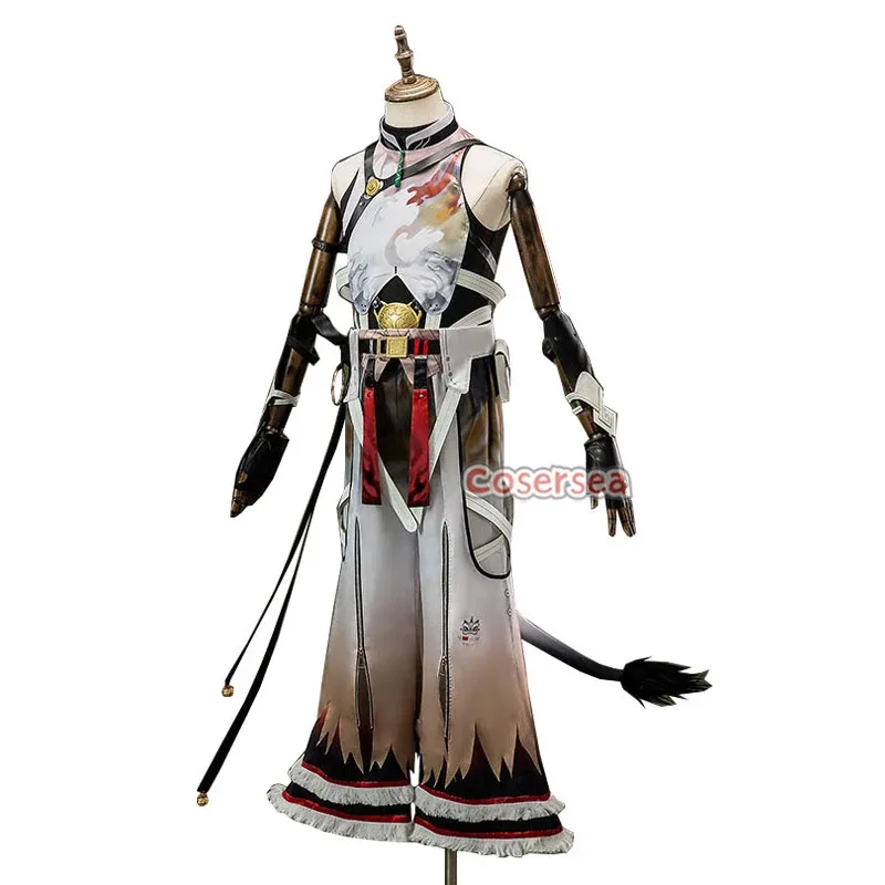Cosersea Lingyang 코스프레 의상 Wuthering Waves Lingyang 코스프레 의상 남자 유니폼 꼬리 할로윈 Cos 복장 풀 세트