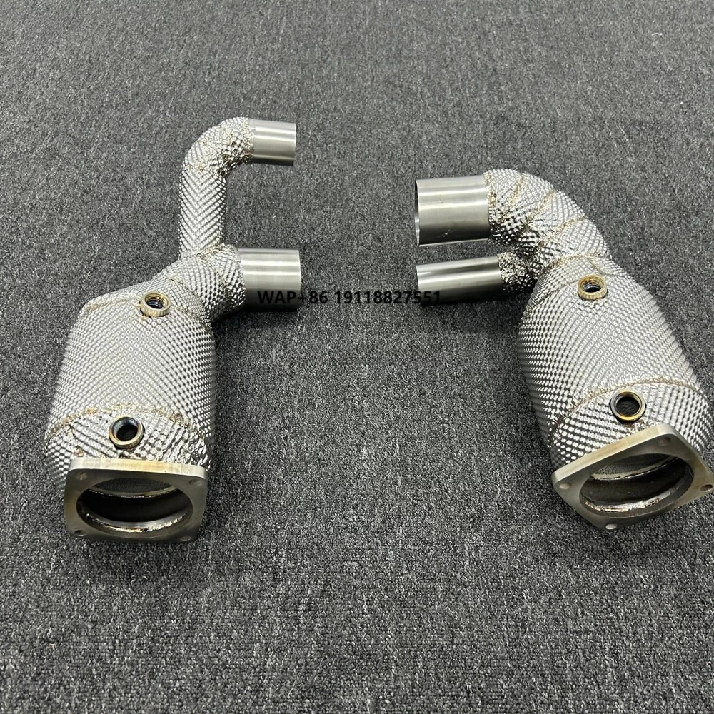 Exhaust Pipe Downpipe 304 Stainless Steel Material with Catalytic Belt Insulation Layer Is Suitable for 911 991.2.