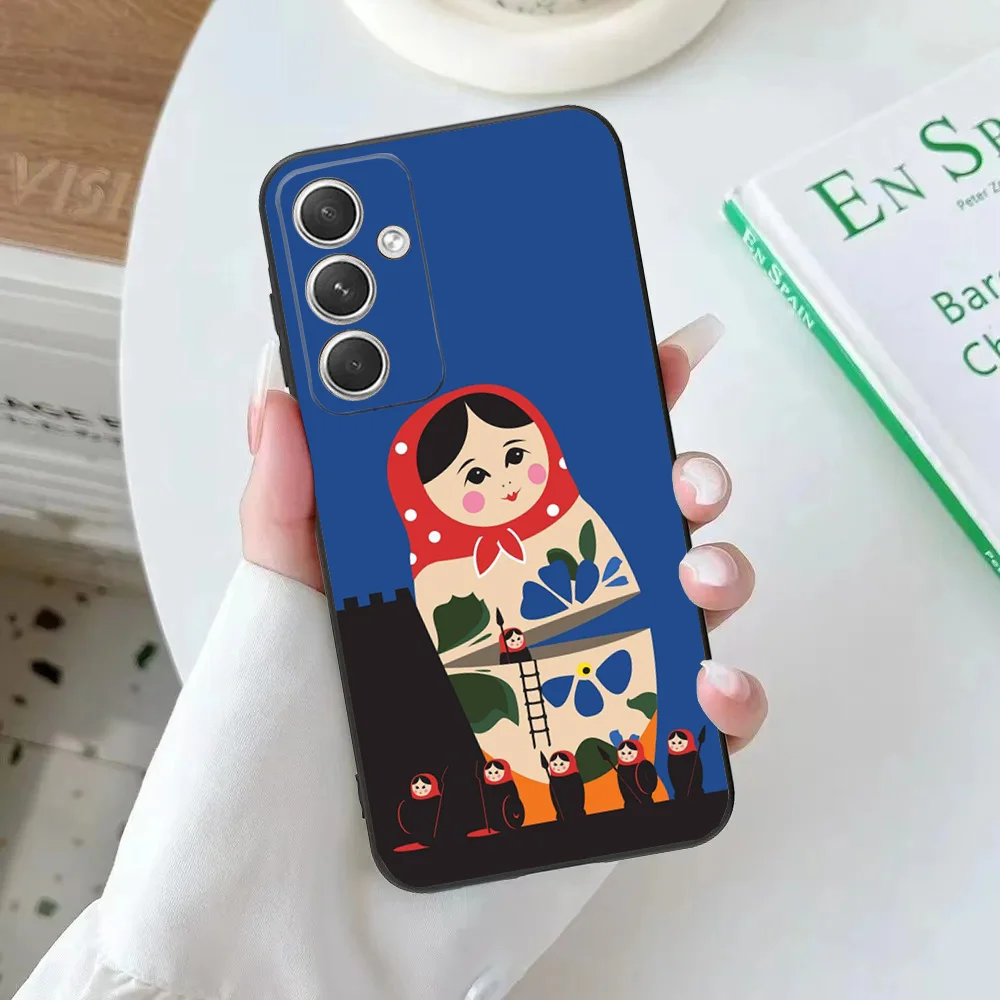 Russian Dolls Matryoshka Phone Case For Samsung Galaxy A20,A21s,A22,A31,A32,A52,A53,A72,73,A80,A91Soft Black Cover