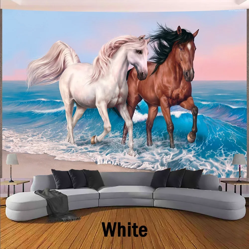 Horse Tapestry Animal Lifelike Running Steed Painting Wall Art Decor Wall Hanging Bedroom Living Room