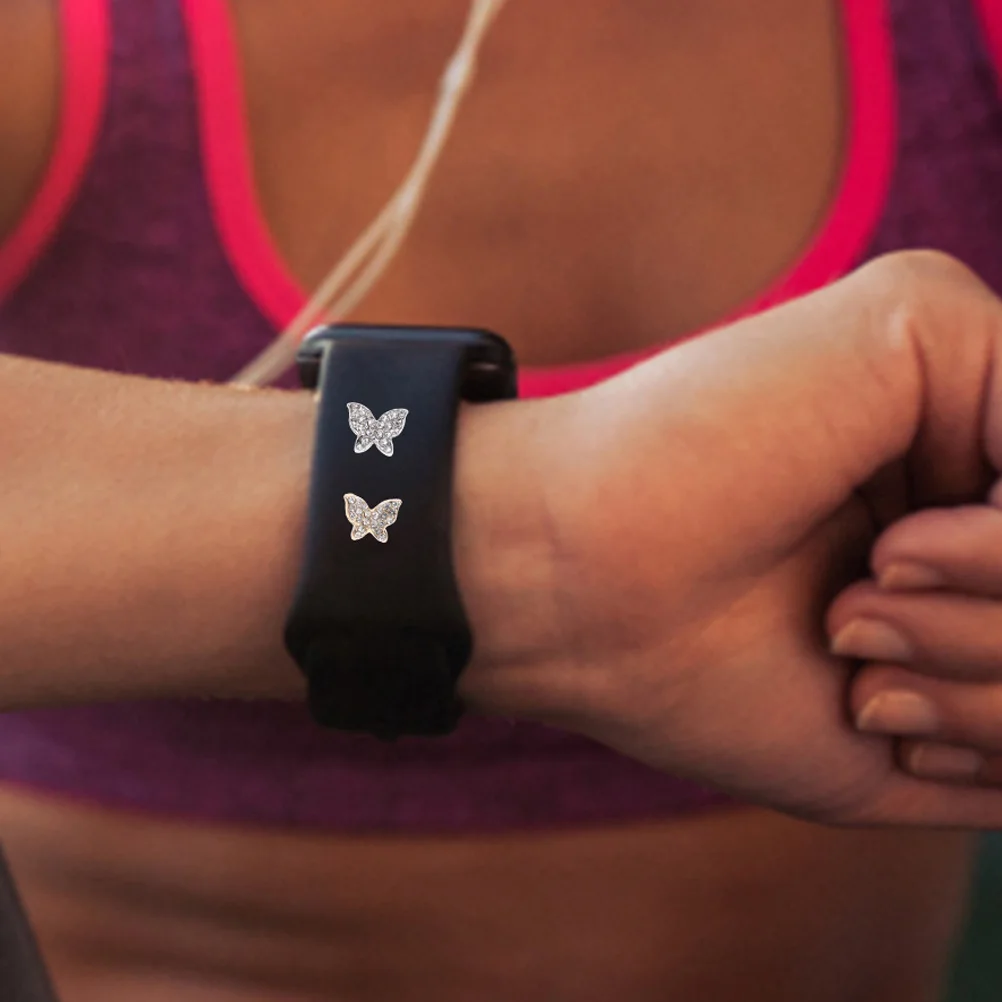 

4Pcs Watchb Charms Decorative Ring Loops for Silicone Alloy Material Durable Fashion Accessories Gifts