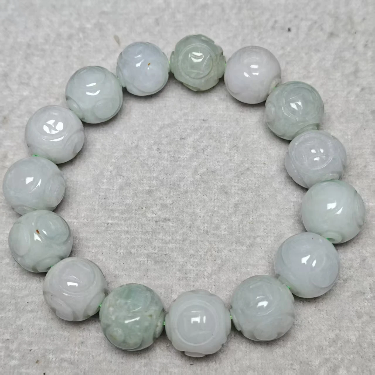 Xingyu Natürliche AAA Burma Jadeit Jade Ruyi Geschnitzte Perlen Armband Glatter Schmuck Mysteriöser Edelstein Geschenk – Detail 7