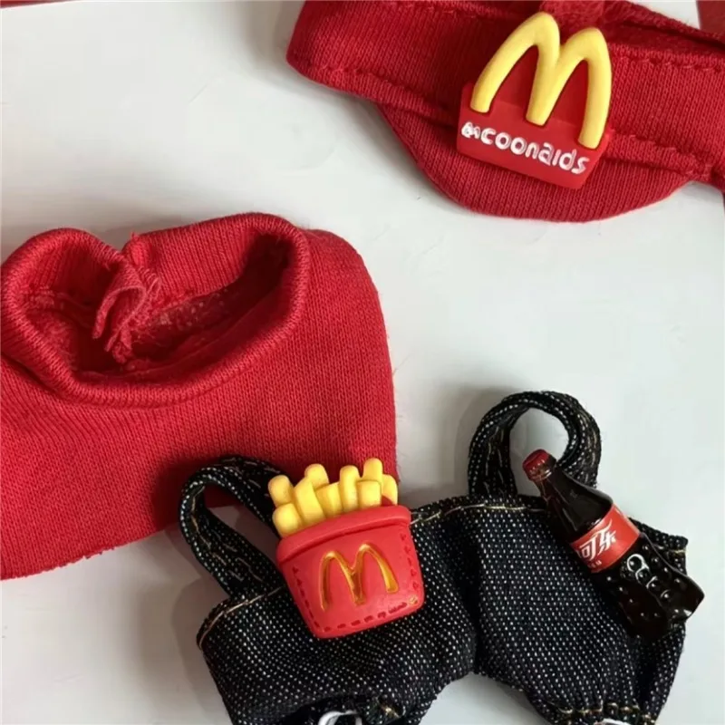 4.0 The Monsters Pin Love Series For Labubu Doll Workwear Fast Food French Fries Cosplay Clothes Fashion Coffee Ropa Clothing