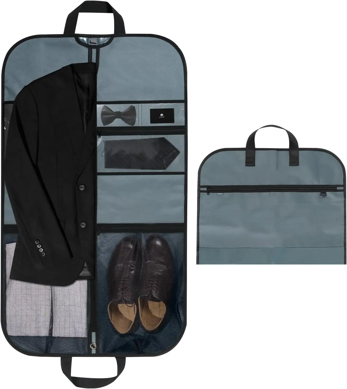 

40" Gusseted Travel Garment Bag, Heavy Duty Hanging Suit Bag, Dress Bag for Closet Storage, Foldable Suit Cover Protecto