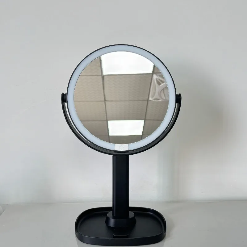 Makeup mirror with light, LED fill light, double-sided , 5X wall-mounted , women's desktop makeup touch-up mirror