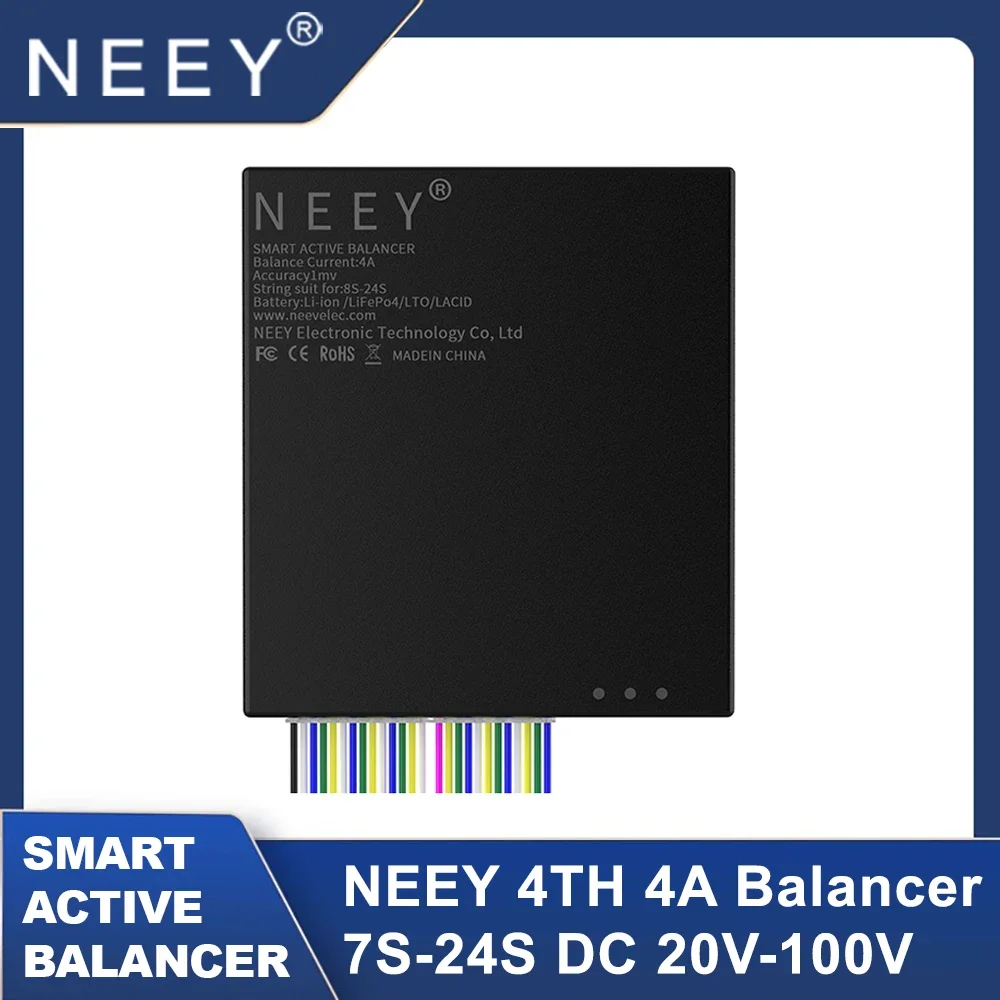 NEEY 24S 4A Smart Active Balancer eBMS 8S 16S 20S Lifepo4 Li-ion Battery Balancer 1A-4A Current Accuracy Equalizer with BT APP