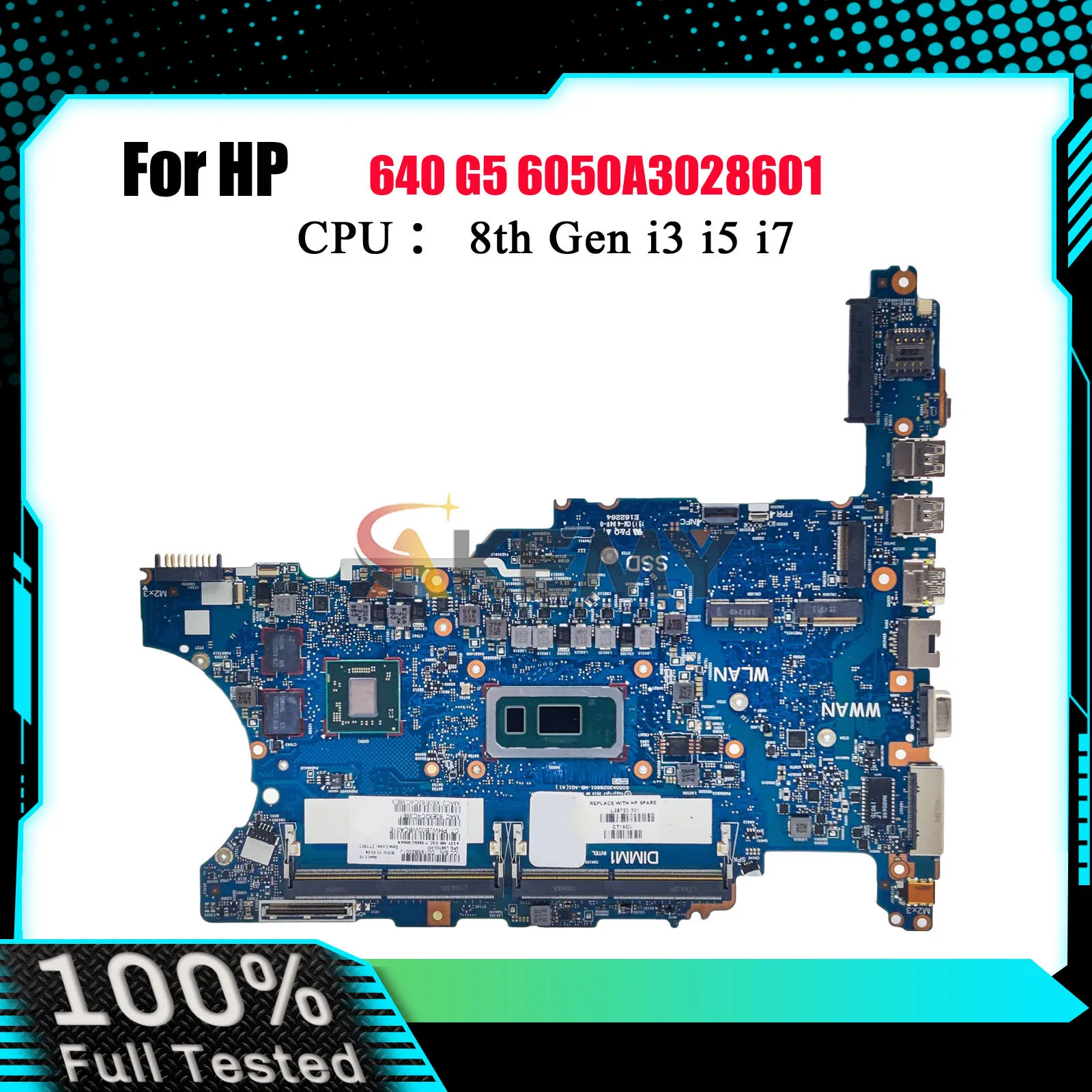 

6050A3028601 For HP ProBook 640 G5 Laptop Motherboard L58708-601 L58708-001 With i5 i7 8th CPU V2G DDR4 100% Fully Tested