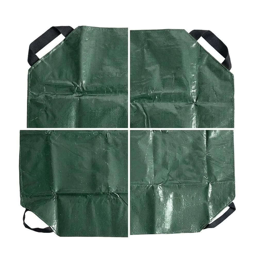 Waterproof Gardening Sheet PE Leaf Collection Mat Robust PE Weaving Reinforced Stitching Easy Transport Handles