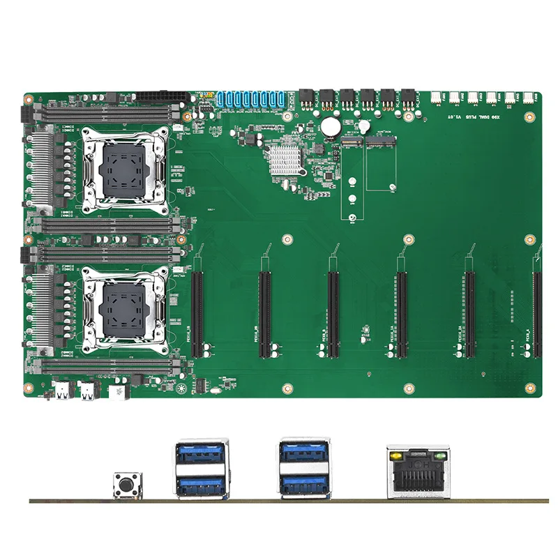 

Основная плата X99 Dual PLUS, процессор LGA 2011-3, память DDR4, слот для видеокарты 6PCIE, большой интервал