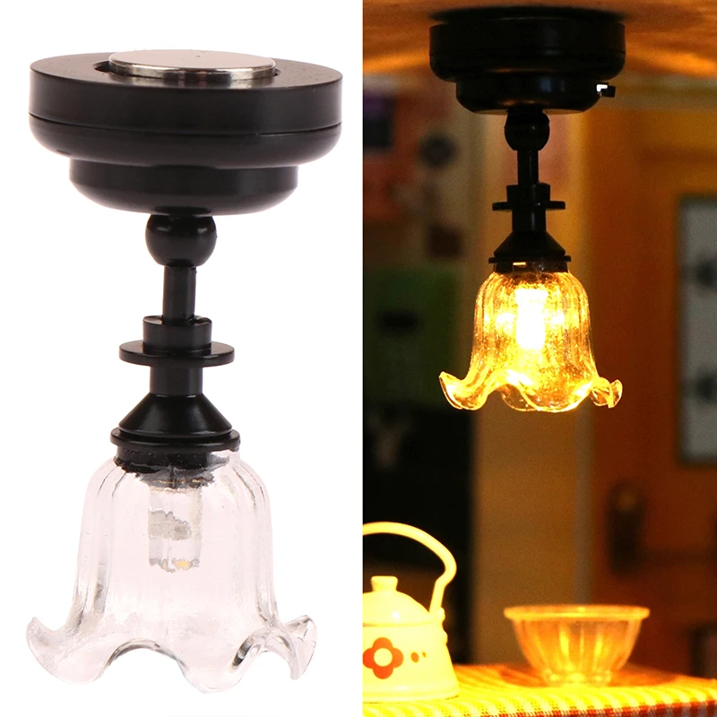 1:12 Dollhouse Miniature LED Lamp Ceiling Light Chandelier Home Lighting Model Decor Toy Doll House Accessories