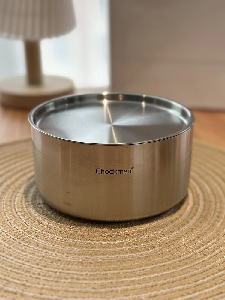 

Thiened Stainl Steel 80 Bowl with Lid Straight Body Rice Steng Egg Steng Bowl Chomen All Steel Bowl Kankuma