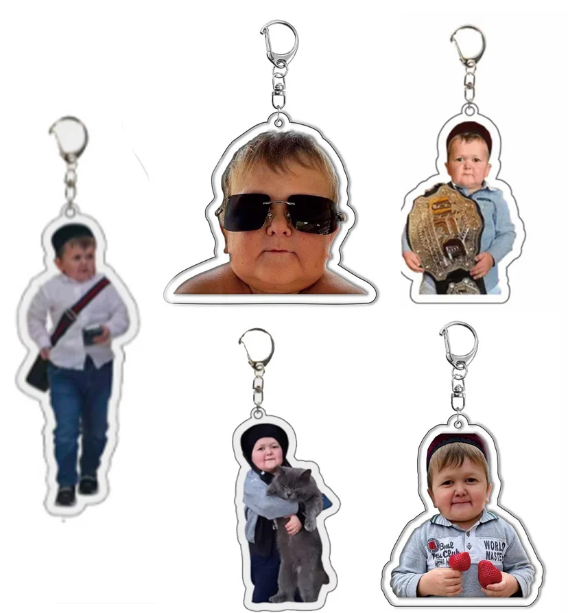 Fashion Hasbulla Magomedov Meme Acrylic Keychain Cute Mini Khabib Hasby Figure Key Holder Bag Car Hanging Decoration Fans Gift