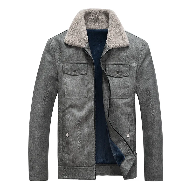 

Pop Winter PU Leather Men's Jacket Faux Fur Turn-down Collar Leather Jackets for Man Fleece Warm Outwear Male Overcoat MY575