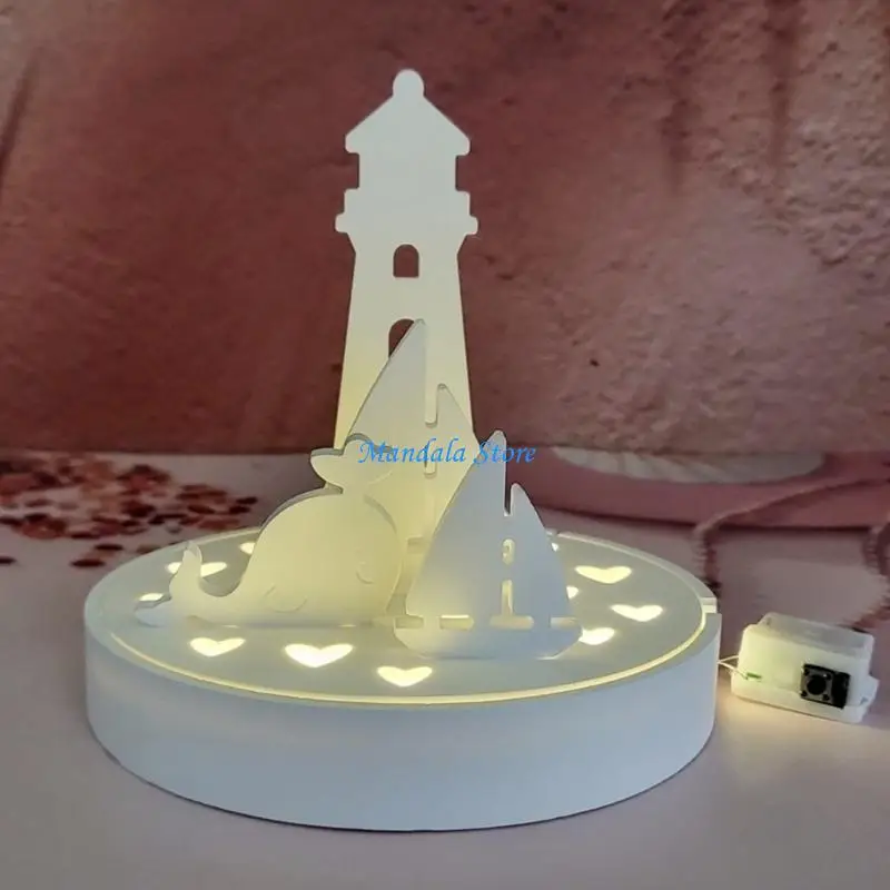 

U2JC 3Pcs Sailing Lighthouse Silicone Molds for Candle Soap Gypsum Decoration