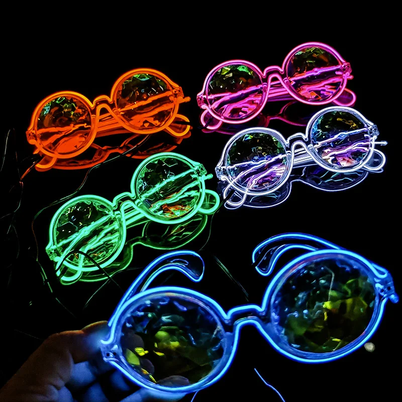 Colorful Flame LED Light Up Glasses 3 Modes LED Luminous Men Women Glasses Glow in the Dark DJ Glow Party Halloween Christmas