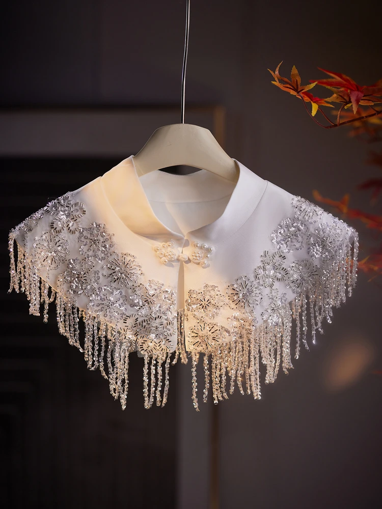 

Ele ort Retro Button up Stand Collar Coat with Tassel Design for Women Matching with Dr Original Design Sl...