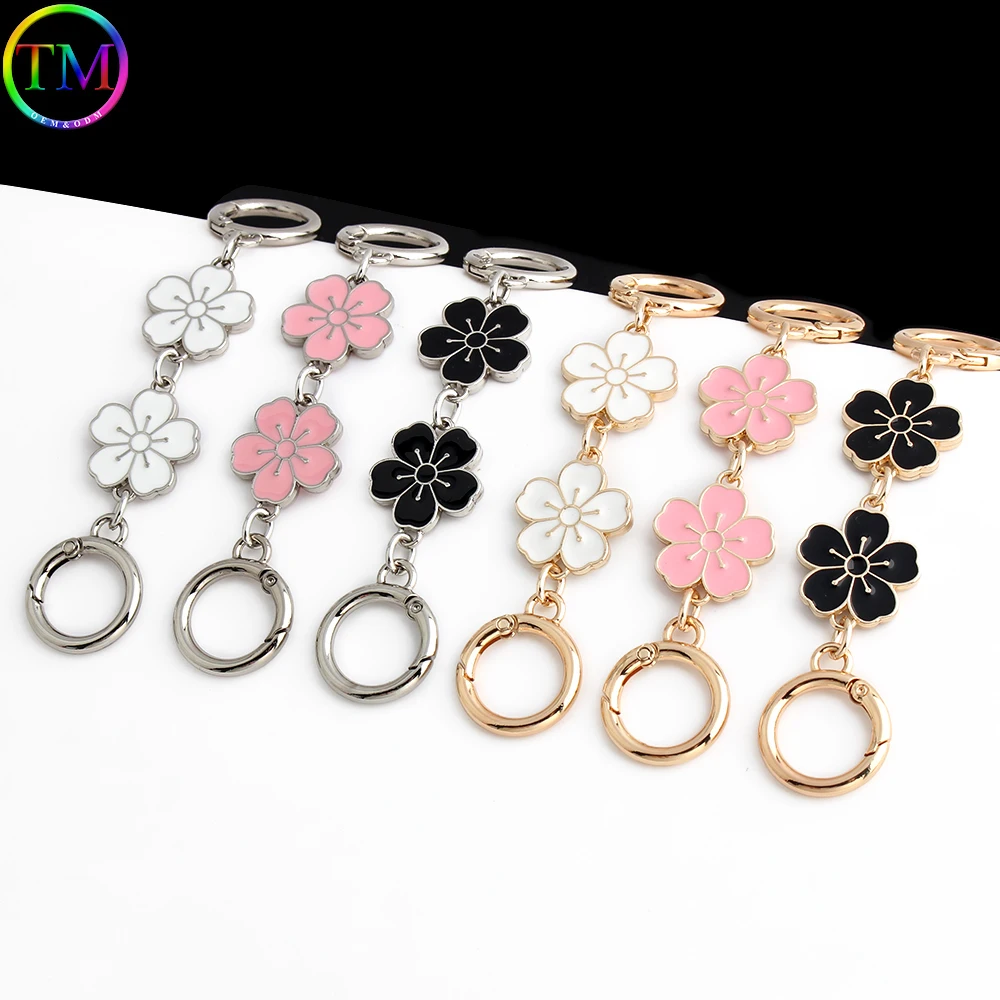 Enamel Flower Shape Purse Extender Chain Extension Chains Bag Strap Extender Replacement Charms for Cross Body Bag Handbags