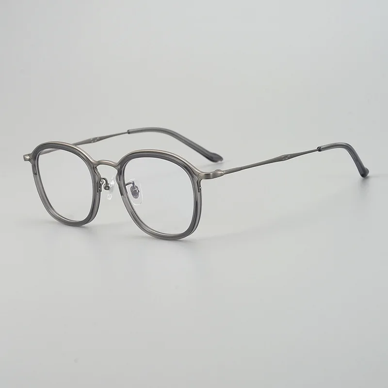 Новинка 2025, титановые квадратные оптические очки в оправе, мужские винтажные ацетатные очки по рецепту, женские модные брендовые дизайнерские очки