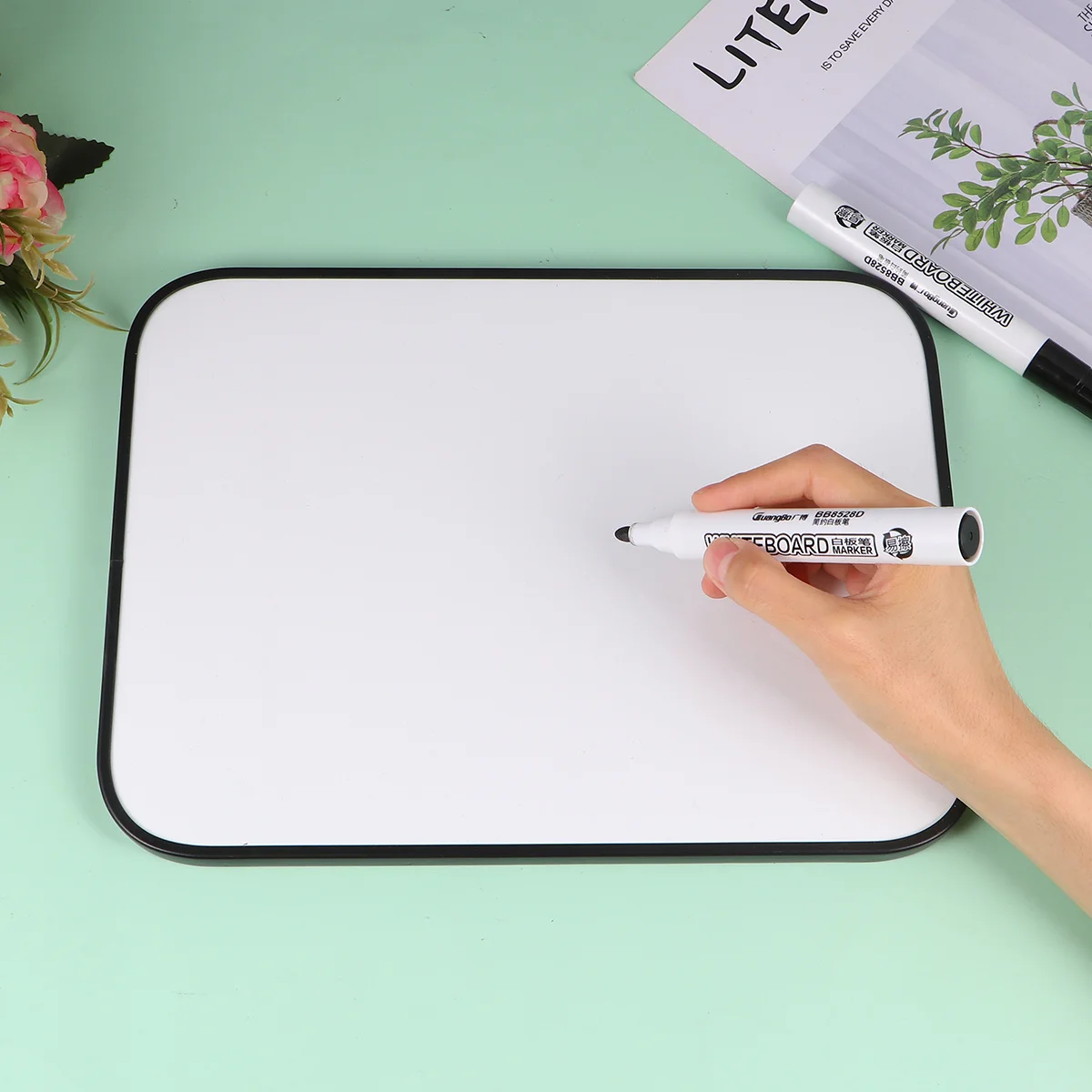 1 قطعة السبورة المعلقة 21x28 سنتيمتر الأسود قابلة لإعادة الاستخدام الكتابة سطح لوحة الرسم المغناطيسي للأطفال الإبداع تطوير التعلم #6