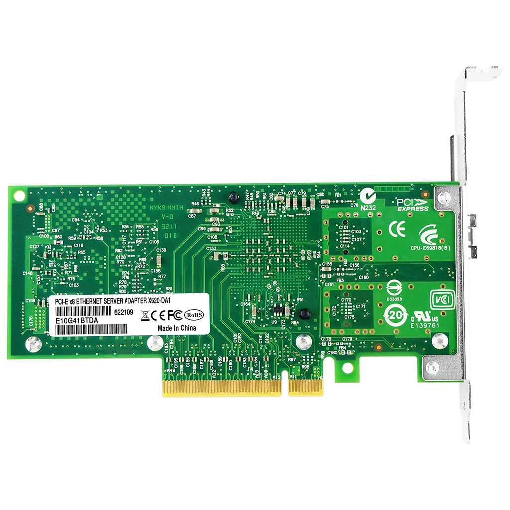 10-Gigabit-PCIe-X8-Netzwerkkarte, SFP+ Glasfaser-Serveradapter, Unterstützt Windows, Linux, VMware für Rechenzentren und Unternehmensserver – Detail 4